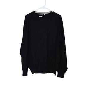 Bullock & Jones Black Cotton & Cashmere Crewneck Sweater XL Mens